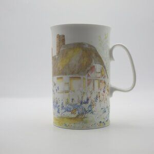 Vtg Dunoon Made in England Cottage Garden House Ducks White Mug
